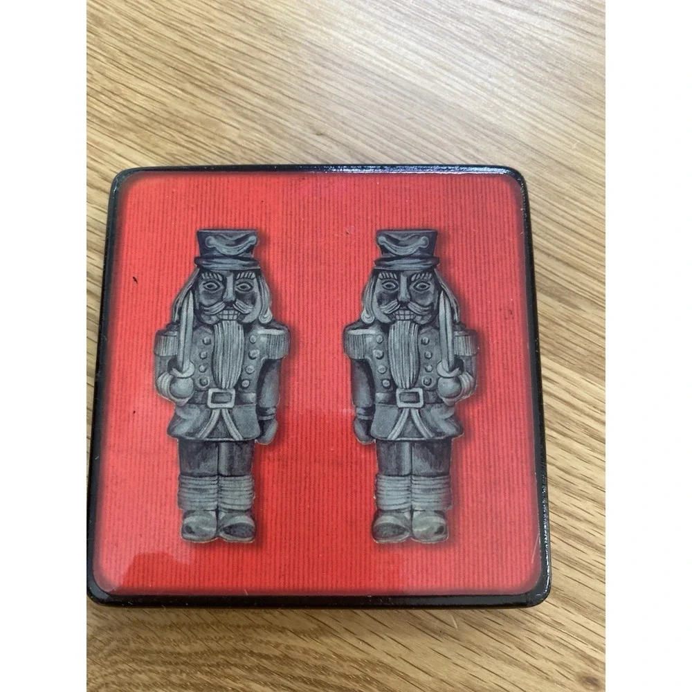 Set of 6 Christmas Holiday NUTCRACKER 4x4 Coasters: Felt Back